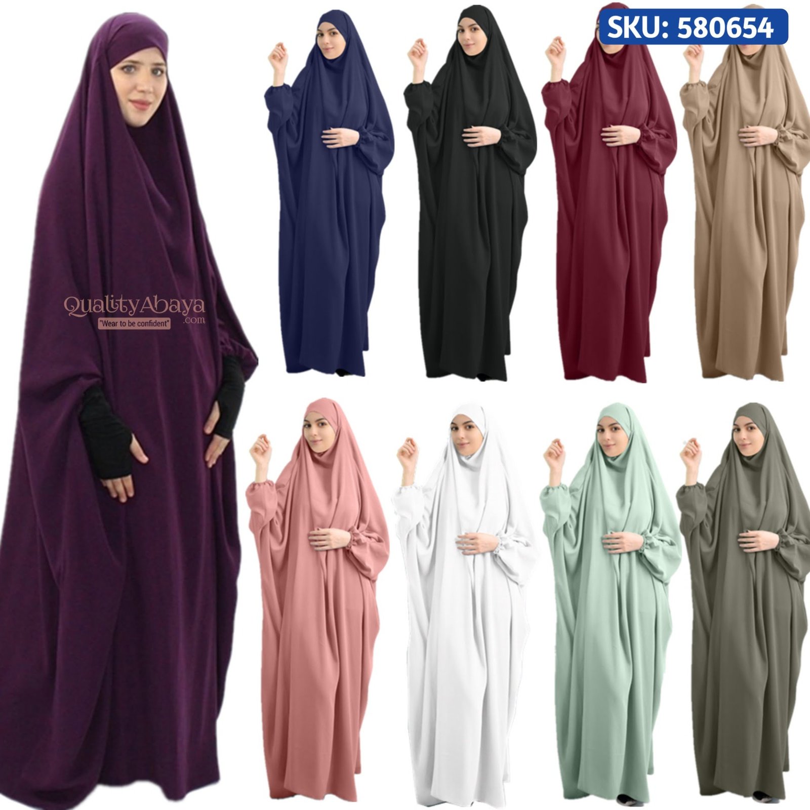 Muslim Women Hijab Dress Prayer Garment Jilbab Abaya Long Khimar Full ...