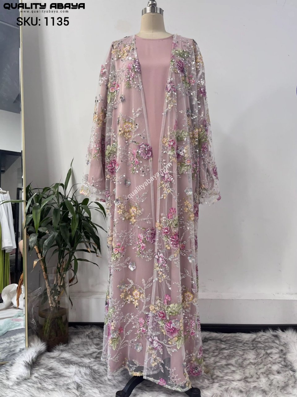 Premium Floral Embroidery Abayas – Korean Nida Fabric Wholesale Supplier 1135 Premium Floral Embroidery Abayas – Korean Nida Fabric Wholesale Supplier