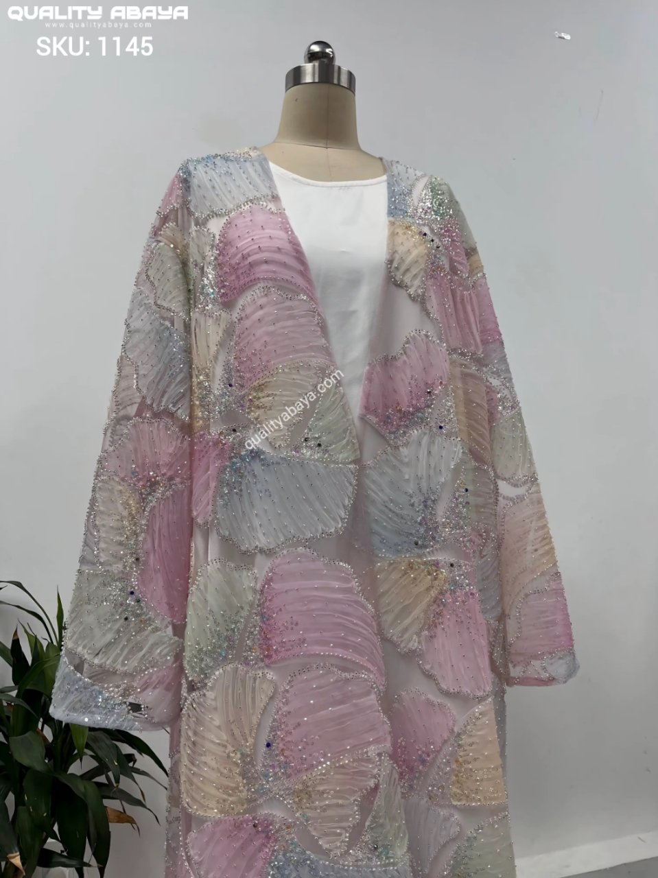 Wholesale Korean Nida Abayas – Luxury Floral Embroidery for Europe & Canada 1145 Wholesale Korean Nida Abayas – Luxury Floral Embroidery for Europe & Canada