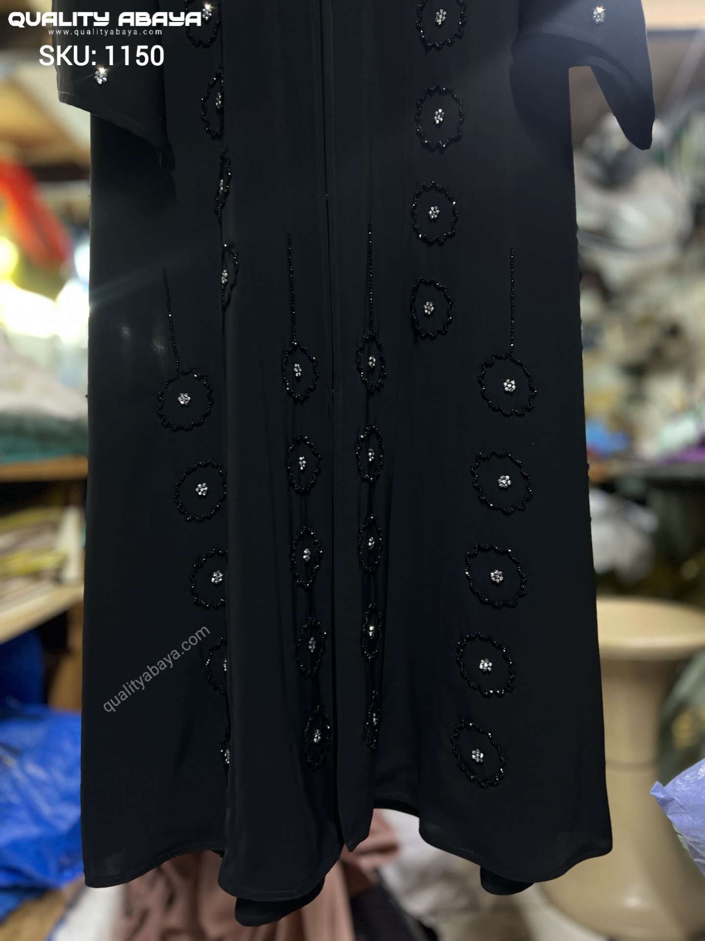 Premium Korean Nida Fabric Black Handicraft Abayas – Bulk Orders for Wholesalers 1150. Premium Korean Nida Fabric Black Handicraft Abayas – Bulk Orders for Wholesalers