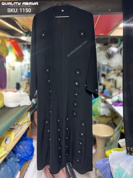 Premium Korean Nida Fabric Black Handicraft Abayas – Bulk Orders for Wholesalers