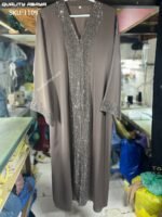 Wholesale Dubai Abaya Collection – Premium Anti Crepe Stonework Abaya at Factory Prices 1109 - Image 3