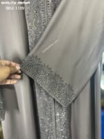 Wholesale Dubai Abaya Collection – Premium Anti Crepe Stonework Abaya at Factory Prices 1109 - Image 2
