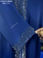 Wholesale Dubai Abaya design – Navy Blue color stonework abaya at factory prices - Image 3