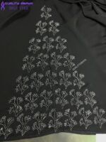 Korean Nida Black Dubai Abaya - Embroidery with stonework Abaya