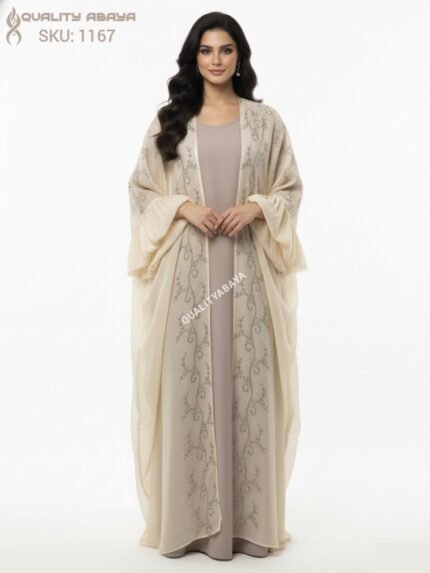 Nida & Organza Dubai Abaya – Stonework Wholesale abaya Collection