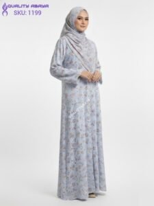 Flower print with stonework Abaya - Wholesale Abaya Supplier