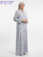 Flower print with stonework Abaya - Wholesale Abaya Supplier