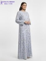 Flower print with stonework Abaya - Wholesale Abaya Supplier