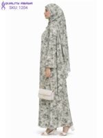 Wholesale Printed Cape Style Abaya with Matching Hijab – Modest Dubai Abaya Design