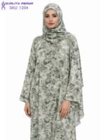 Wholesale Printed Cape Style Abaya with Matching Hijab – Modest Dubai Abaya Design