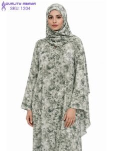 Wholesale Printed Cape Style Abaya with Matching Hijab – Modest Dubai Abaya Design