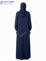 Wholesale Plain Navy Blue Abaya with Side Pocket – Minimal Modest Dubai Abaya Design