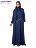 Wholesale Plain Navy Blue Abaya with Side Pocket – Minimal Modest Dubai Abaya Design