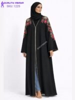 Floral Embroidered Dubai Abaya – Premium Occasion Modest Wear