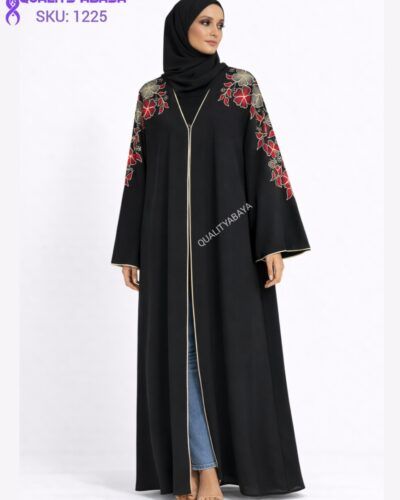 Floral Embroidered Dubai Abaya – Premium Occasion Modest Wear