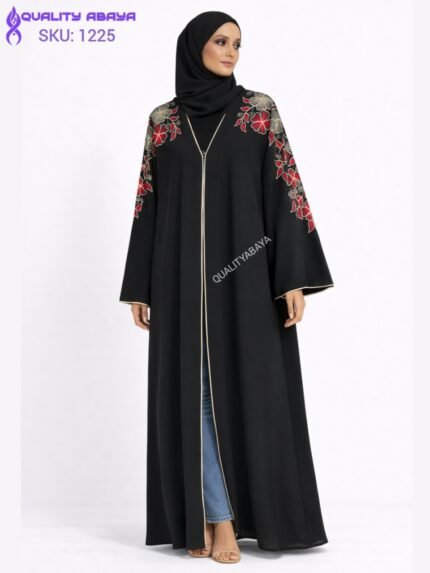 Floral Embroidered Dubai Abaya – Premium Occasion Modest Wear