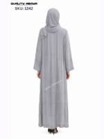 Gray color Stonework Abaya – Elegant Dubai Modest Wear for