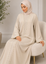 Elegant Arabic Style Open Abaya – Luxury Dubai Fashion
