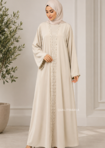 Elegant Arabic Style Open Abaya – Luxury Dubai Fashion