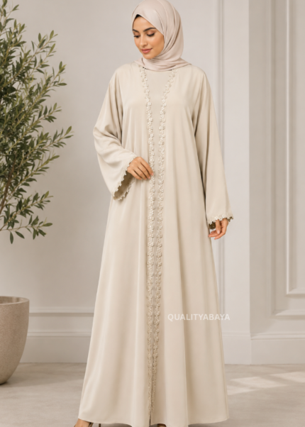 Elegant Arabic Style Open Abaya – Luxury Dubai Fashion