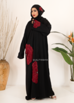 Arabic Style Abaya – Red Flower Handicraft Modest Abaya