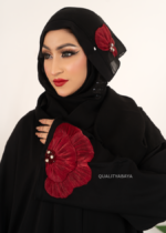 Arabic Style Abaya – Red Flower Handicraft Modest Abaya