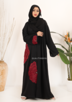 Arabic Style Abaya – Red Flower Handicraft Modest Abaya